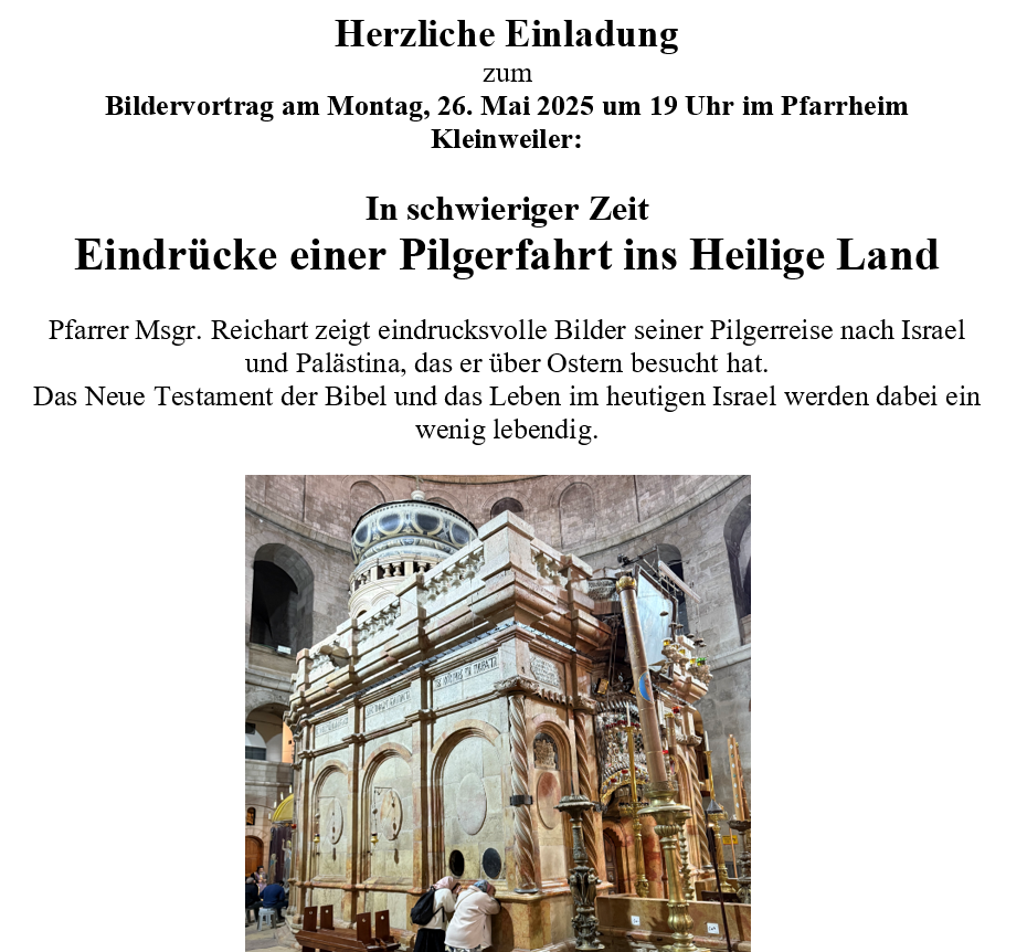 Vortrag Israelreise