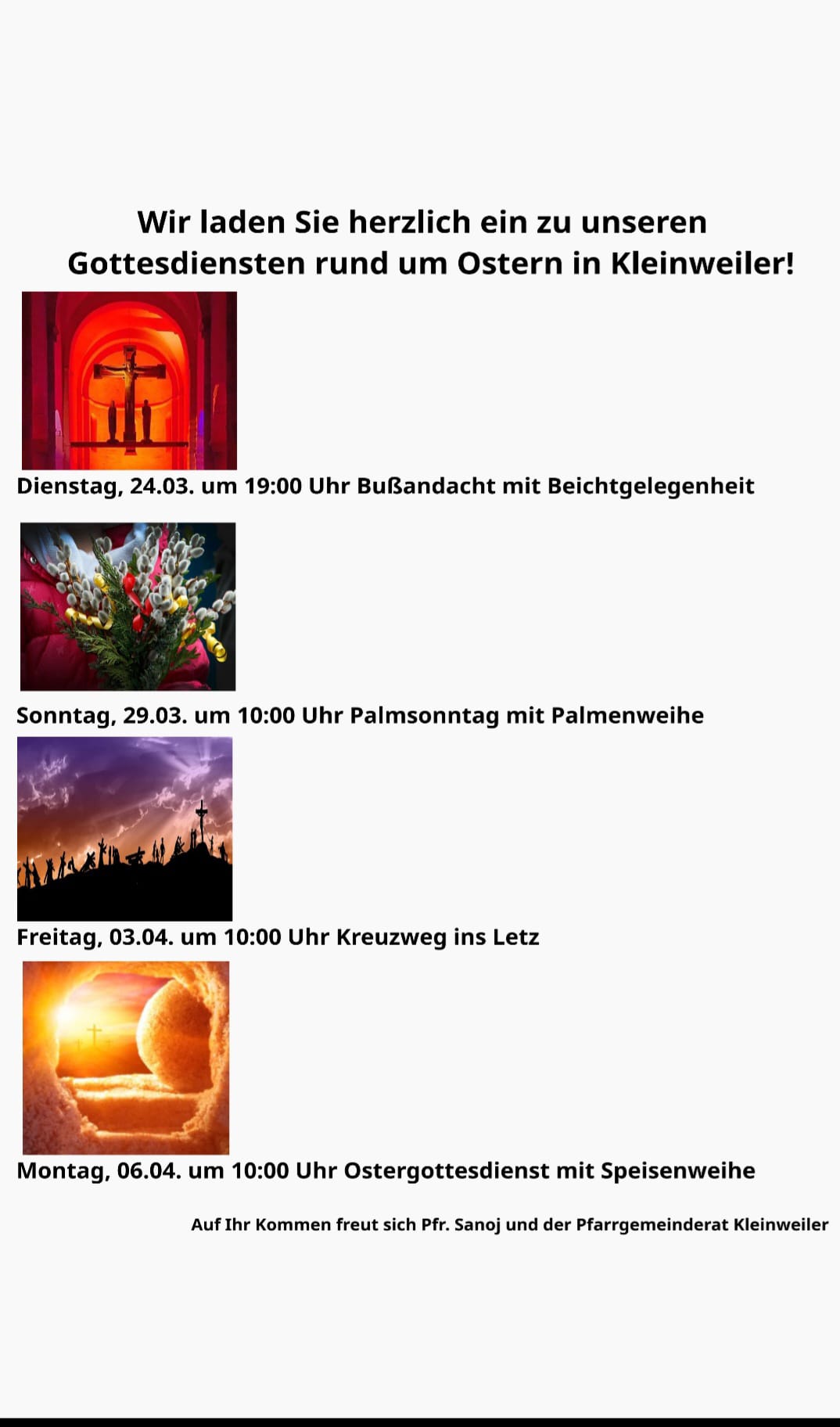 Ostergottesdienste Kleinweiler 2026